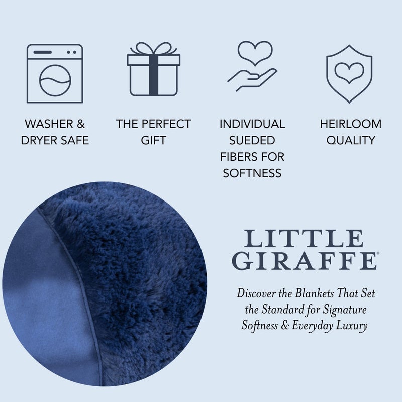 Little Giraffe Luxe Baby Blanket â€“ 29x35â€ Satin Trim, Midnight | Ultra-Soft, Hypoallergenic Stroller & Nursery Blanket | Perfect for Newborns & Toddlers - Image 5